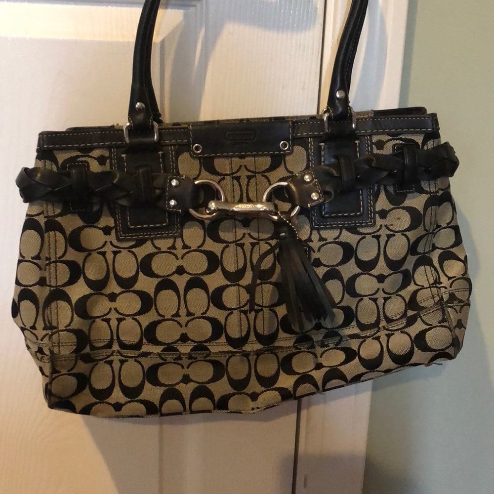 Black Signature Coach Purse